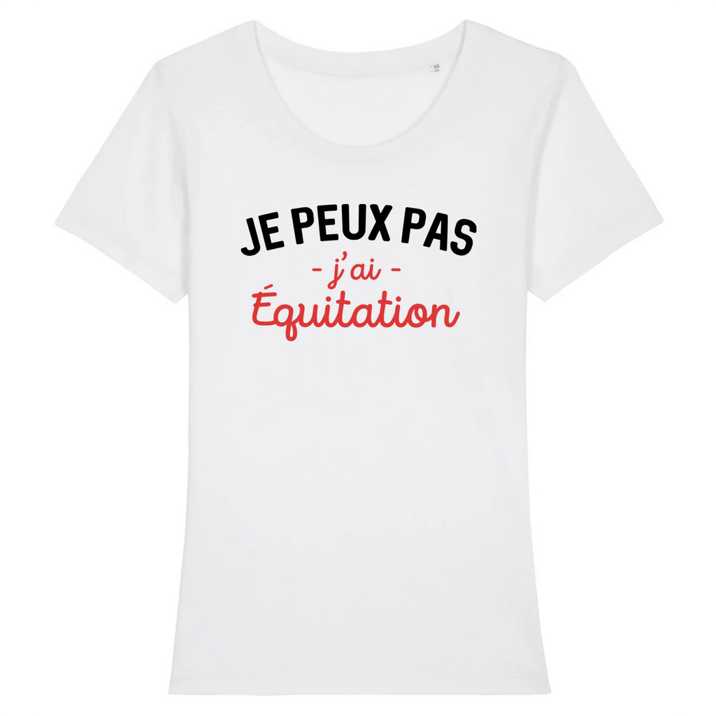 Je peux pas j`ai équitation - Blanc